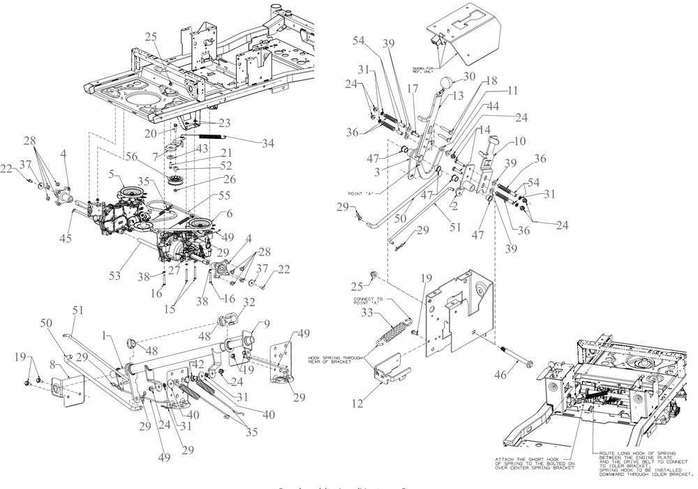 Drive Diagram and Parts List for ZTS1-50KH (17ARGBYLA10)(2023) Cub Cadet Lawn Tractor
